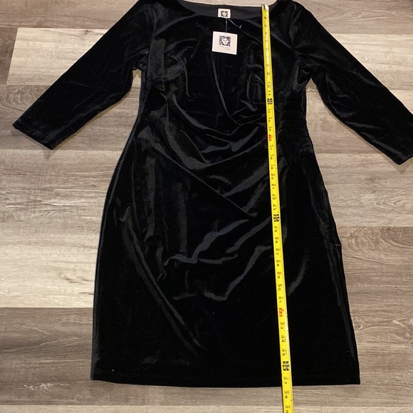 ANNE KLEIN Womens black velvet party dress size 14 - Picture 8 of 9